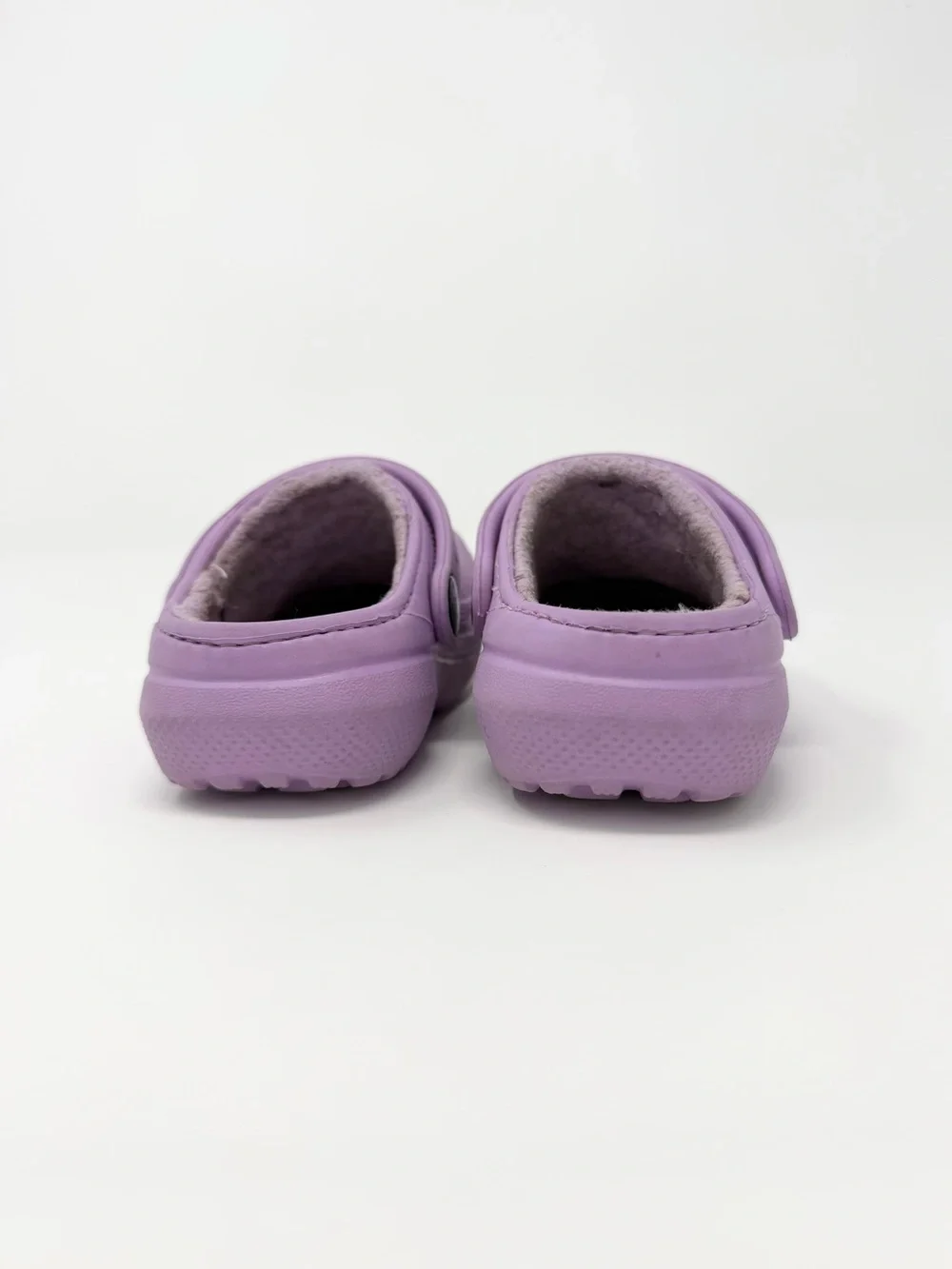 Crocs Kids C6 Purple Fleece Lined Clogs Toddler Slip On Shoes Cozy Comfy